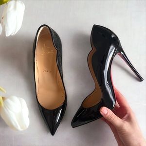 Christian Louboutin Hot Chick 100 Patent Red Sole High-Heel Pumps